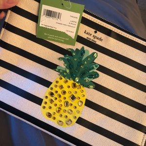 Kate Spade Canvas pineapple wristlet